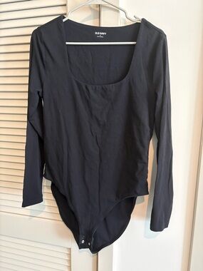 Old Navy Women's Long Sleeve Scoop Neck Bodysuit - Black * Sz. XL